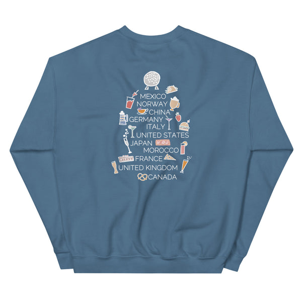 Epcot Food and Wine Sweatshirt Spaceship Earth World Showcase Unisex Crew Sweatshirt