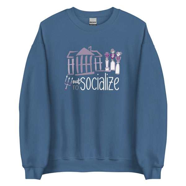 Disney Haunted Mansion Sweatshirt Out to Socialize Ghosts Disney Unisex Sweatshirt