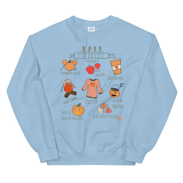 Fall To Do List Mickey Pumpkin Disney Halloween Unisex Sweatshirt