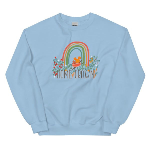 Home Grown Garden Sweatshirt Pumpkin Rainbow Flower and Garden Unisex Sweatshirt