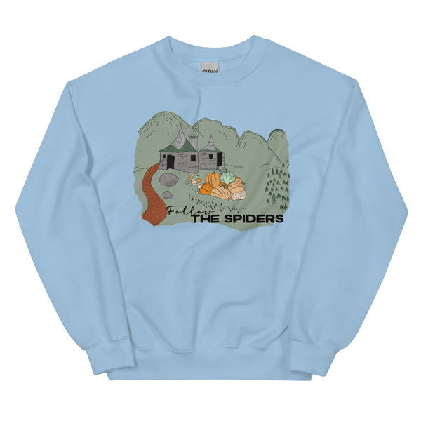 Follow the Spiders Sweatshirt Vintage Pumpkin Patch Gameskeeper Hut Fall Sweatshirt