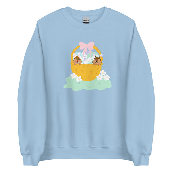 Chip and Dale Disney Easter Basket Spring Flowers Unisex Sweatshirt