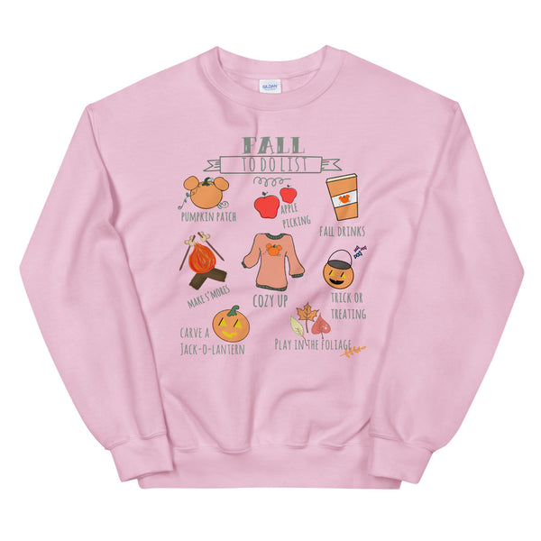 Fall To Do List Mickey Pumpkin Disney Halloween Unisex Sweatshirt