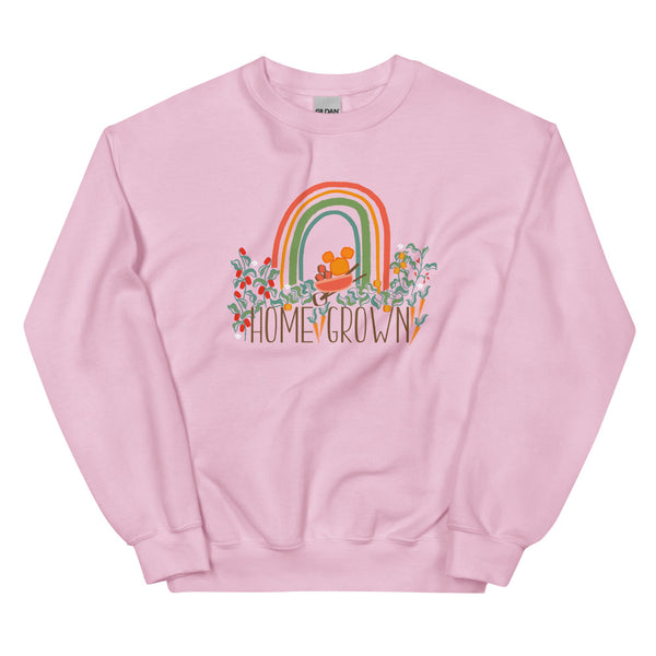 Home Grown Garden Sweatshirt Pumpkin Rainbow Flower and Garden Unisex Sweatshirt