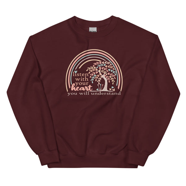 Pocahontas Grandma Willow Sweatshirt Listen with your Heart Disney Unisex Crew Sweatshirt
