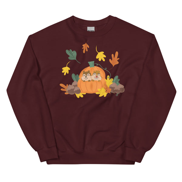 Chip and Dale Fall Pumpkin Disney Halloween Unisex Sweatshirt