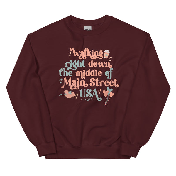 Main Street USA Fall Disney Shirt Magic Kingdom in Autumn Unisex Sweatshirt
