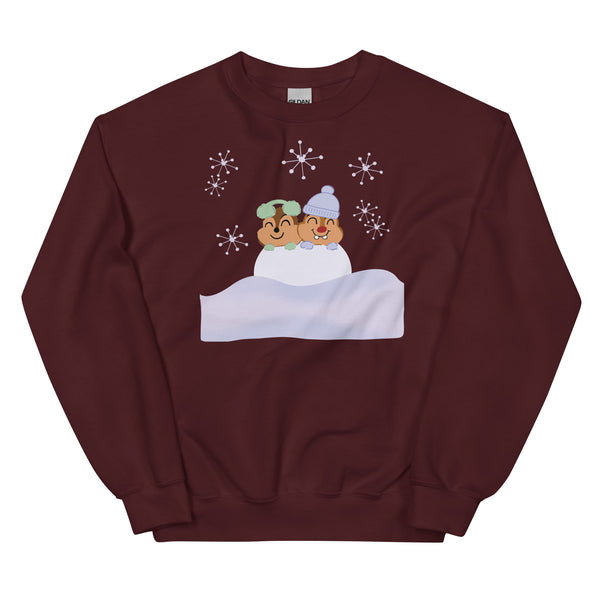 Chip and Dale Snow Much Fun Disney Winter Unisex Sweatshirt