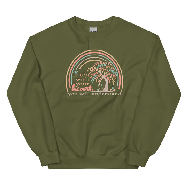 Pocahontas Grandma Willow Sweatshirt Listen with your Heart Disney Unisex Crew Sweatshirt