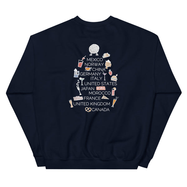 Epcot Food and Wine Sweatshirt Spaceship Earth World Showcase Unisex Crew Sweatshirt