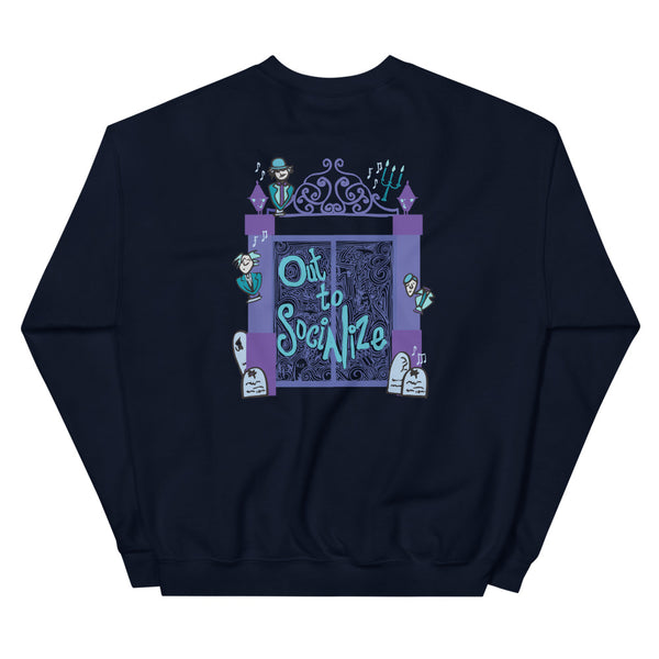 Haunted Mansion Sweatshirt Out to Socialize 2-sided Disney Ghosts Sweatshirt