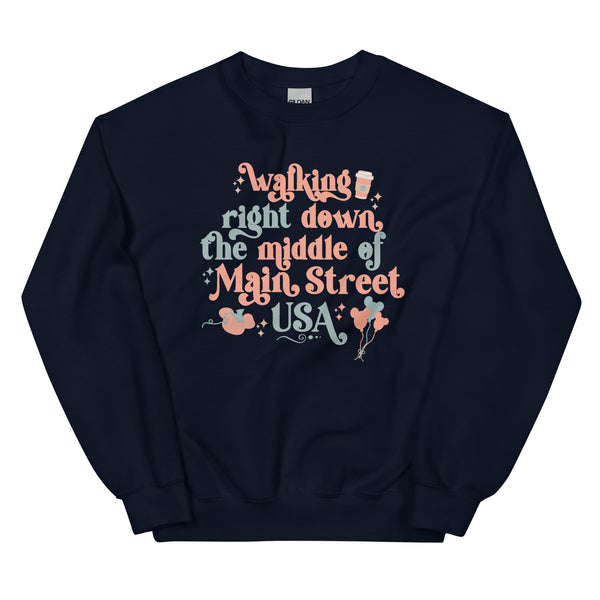 Main Street USA Fall Disney Shirt Magic Kingdom in Autumn Unisex Sweatshirt