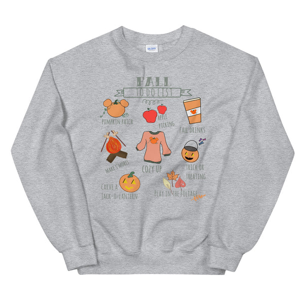 Fall To Do List Mickey Pumpkin Disney Halloween Unisex Sweatshirt