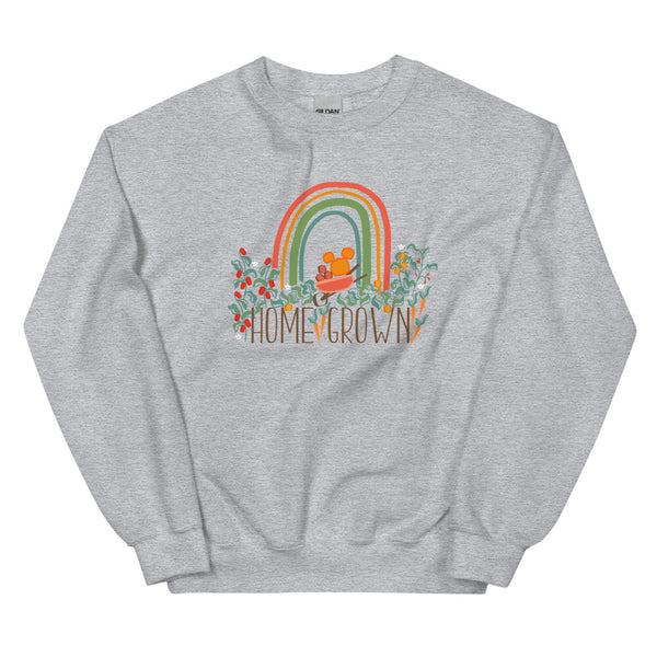 Home Grown Garden Sweatshirt Pumpkin Rainbow Flower and Garden Unisex Sweatshirt