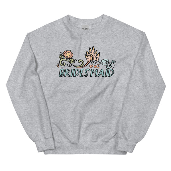 Disney Wedding Bridesmaid Sweatshirt Cinderella Castle and Carriage Disney Bridesmaid Sweatshirt