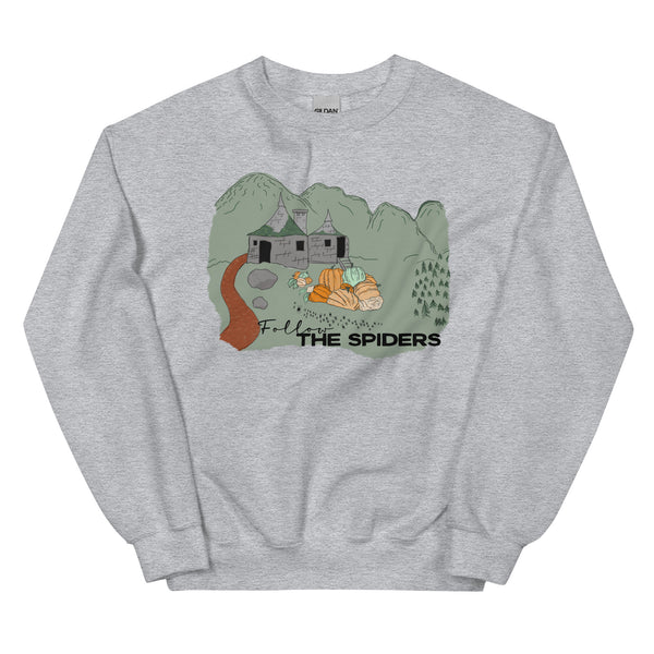 Follow the Spiders Sweatshirt Vintage Pumpkin Patch Gameskeeper Hut Fall Sweatshirt