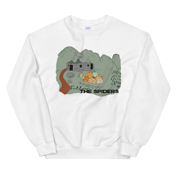 Follow the Spiders Sweatshirt Vintage Pumpkin Patch Gameskeeper Hut Fall Sweatshirt