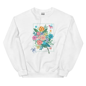 Alice in Wonderland Sweatshirt Flower Bouquet Flower and Garden Festival Crew Sweatshirt