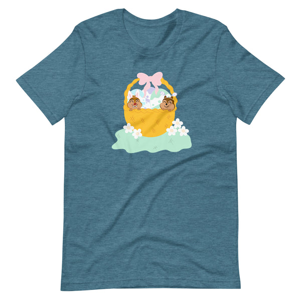 Chip and Dale Disney Easter Basket Spring Flowers Unisex t-shirt