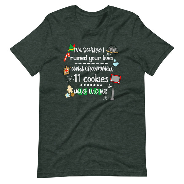 Elf Christmas Movie T-shirt Cookies Buddy the Elf Short-Sleeve Unisex T-Shirt