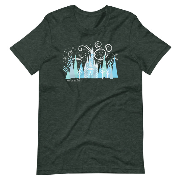 Disney Christmas Castle All is Calm T-Shirt Hidden Mickey Christmas T-Shirt