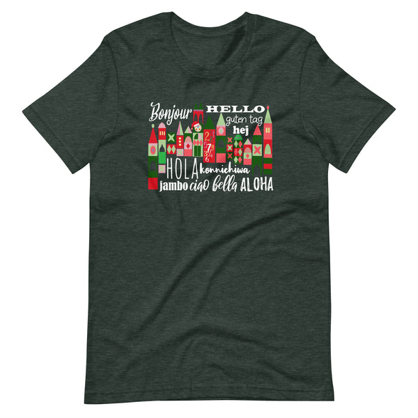 Small World Holiday T-Shirt Disney Small World Many Languages Christmas T-Shirt