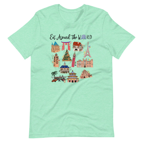 Epcot Around the World T-Shirt Disney Food and Wine Festival Eat Around the World Showcase T-Shirt
