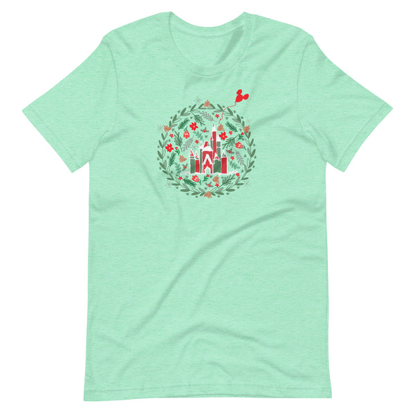 Cinderella's Castle Christmas T-Shirt Christmas Garden Disney Holiday T-Shirt