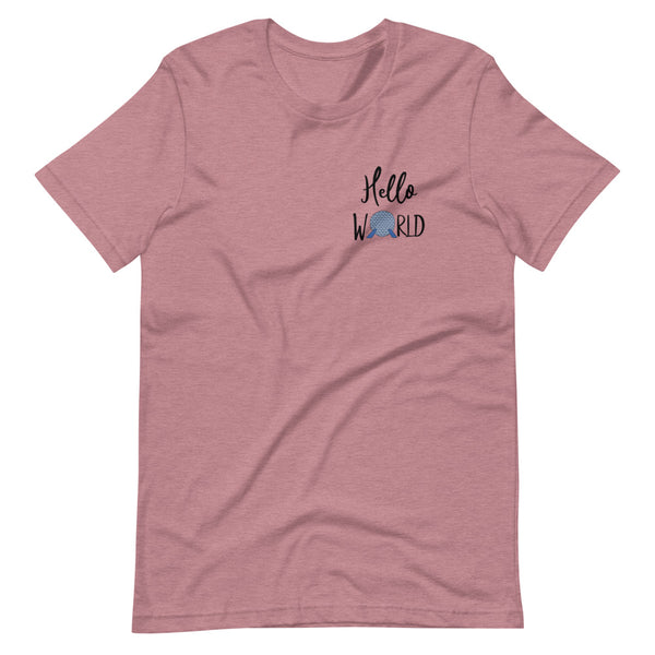 Epcot World Showcase Hello World Spaceship Earth Front and Back design Short-Sleeve Unisex T-Shirt