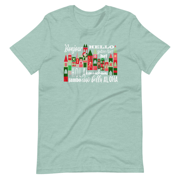 Small World Holiday T-Shirt Disney Small World Many Languages Christmas T-Shirt