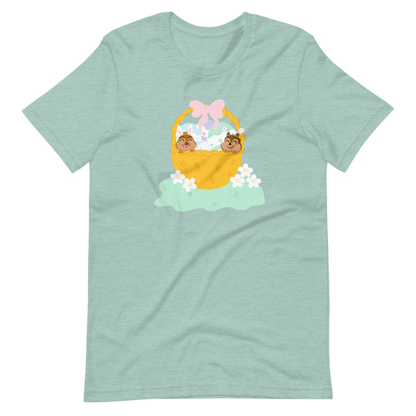 Chip and Dale Disney Easter Basket Spring Flowers Unisex t-shirt