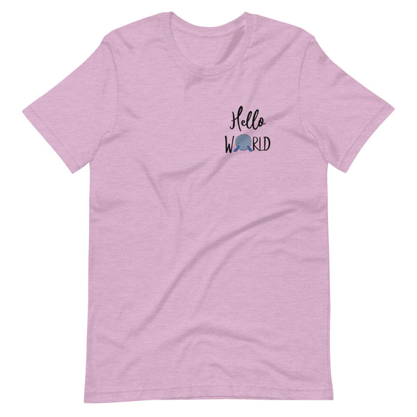Epcot World Showcase Hello World Spaceship Earth Front and Back design Short-Sleeve Unisex T-Shirt