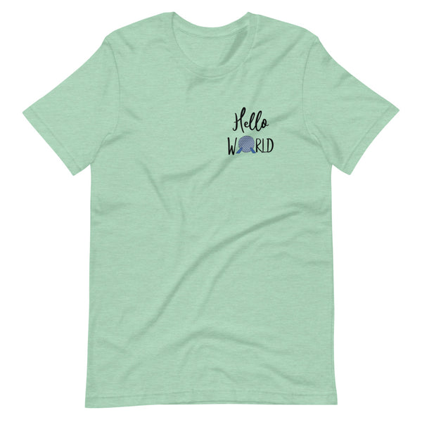 Epcot World Showcase Hello World Spaceship Earth Front and Back design Short-Sleeve Unisex T-Shirt