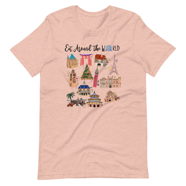Epcot Around the World T-Shirt Disney Food and Wine Festival Eat Around the World Showcase T-Shirt