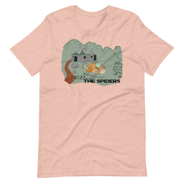 Follow the Spiders T-Shirt Vintage Pumpkin Patch Gameskeeper Hut Fall T-Shirt
