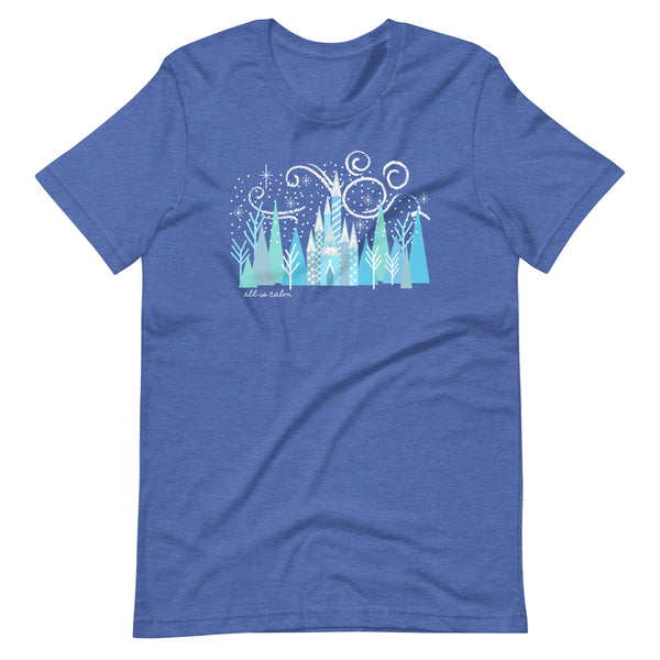 Disney Christmas Castle All is Calm T-Shirt Hidden Mickey Christmas T-Shirt