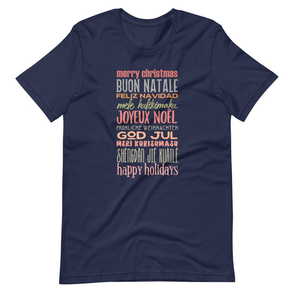 Christmas Greetings T-Shirt World Showcase Disney Shirt Many Languages EPCOT Word T-Shirt