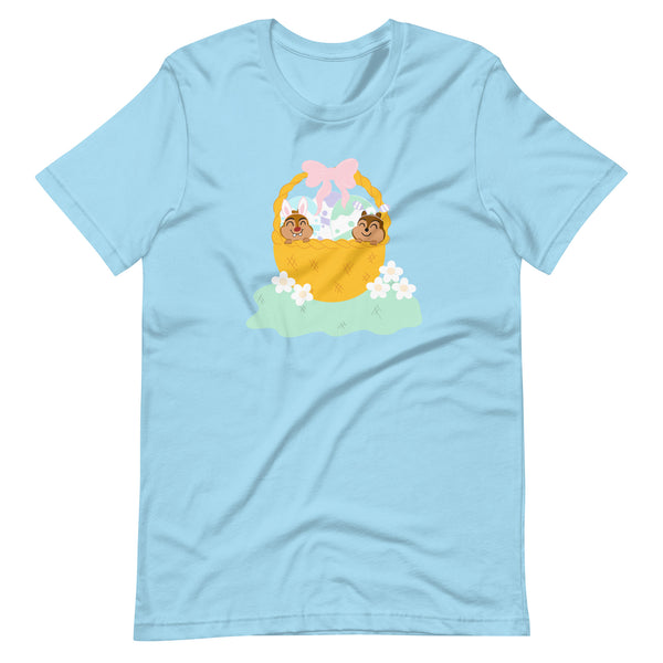 Chip and Dale Disney Easter Basket Spring Flowers Unisex t-shirt