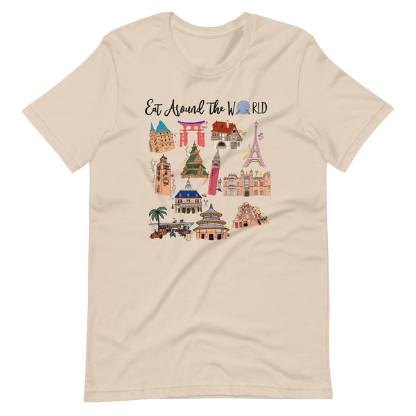 Epcot Around the World T-Shirt Disney Food and Wine Festival Eat Around the World Showcase T-Shirt