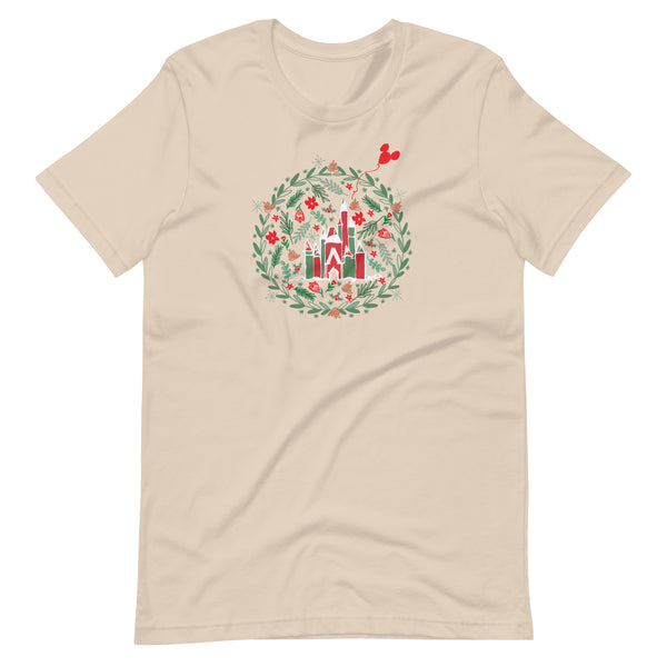 Cinderella's Castle Christmas T-Shirt Christmas Garden Disney Holiday T-Shirt