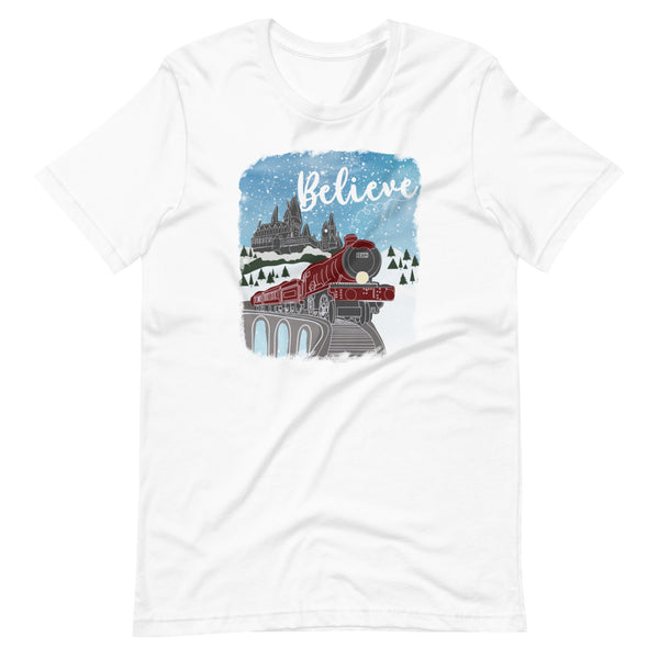 Christmas Castle and Train Unisex T-Shirt