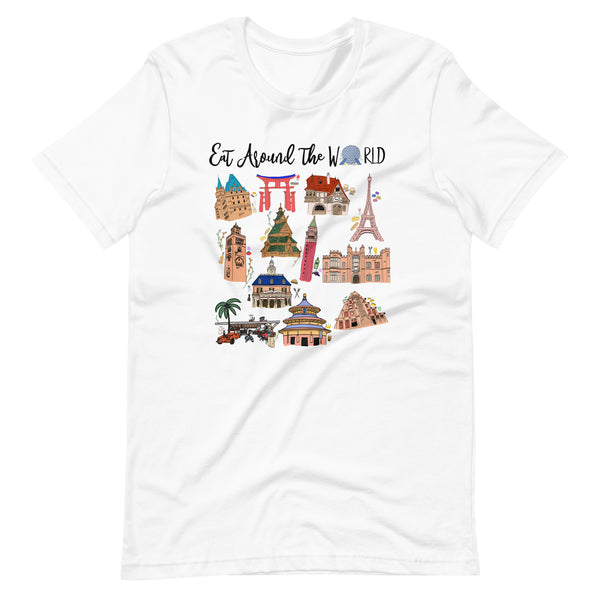 Epcot Around the World T-Shirt Disney Food and Wine Festival Eat Around the World Showcase T-Shirt