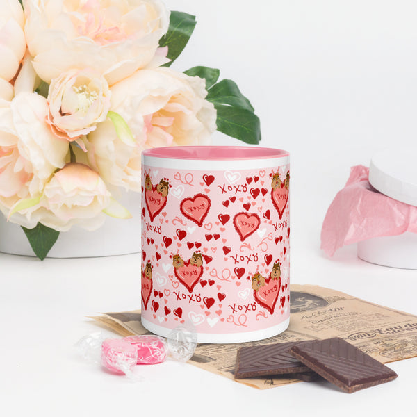 Chip and Dale Valentine's Day Coffee Cup Love Disney Mug with Color Inside