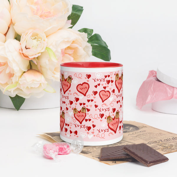Chip and Dale Valentine's Day Coffee Cup Love Disney Mug with Color Inside