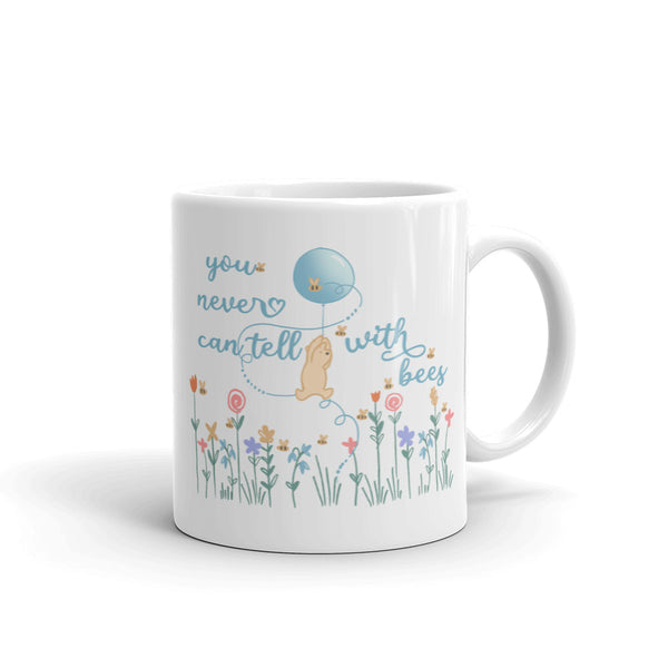 Winnie the Pooh Bees Spring Flower and Garden White glossy mug
