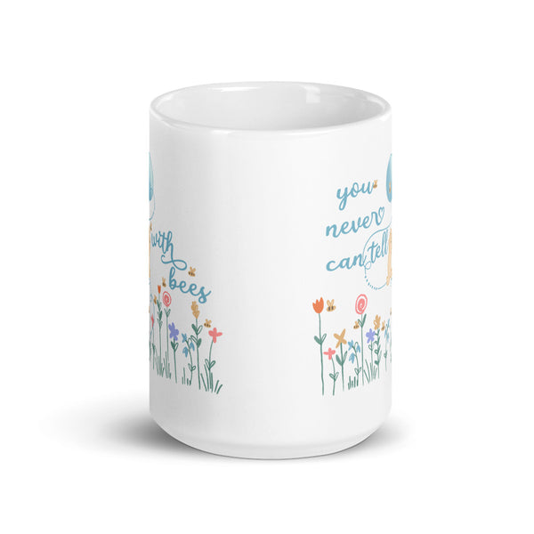Winnie the Pooh Bees Spring Flower and Garden White glossy mug