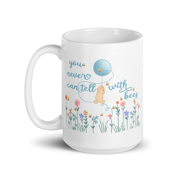 Winnie the Pooh Bees Spring Flower and Garden White glossy mug