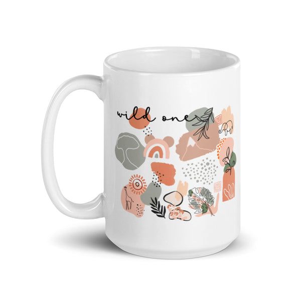 Boho Disney Wild Ones Mug Animal Kingdom White Glossy Mug
