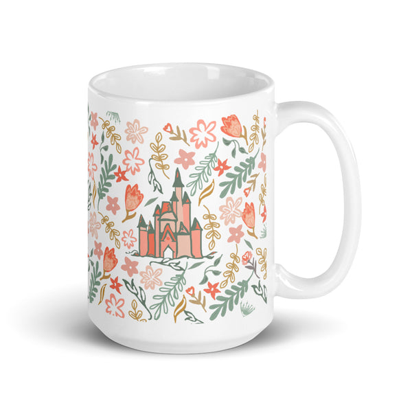 Cinderella's Castle Garden Mug Floral Spring Disney Mug