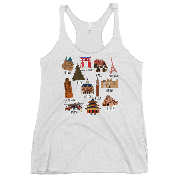 Epcot World Showcase Hello World Women's Racerback Tank